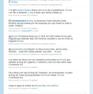 #ciberchivatoscastristas manipulan en twiter a @yoanisanchez para que no se hable de los problemas en #cuba Yoani2