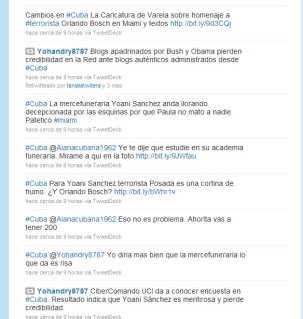#ciberchivatoscastristas manipulan en twiter a @yoanisanchez para que no se hable de los problemas en #cuba Yoani3