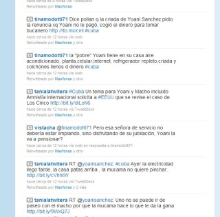 #ciberchivatoscastristas manipulan en twiter a @yoanisanchez para que no se hable de los problemas en #cuba Yoani4